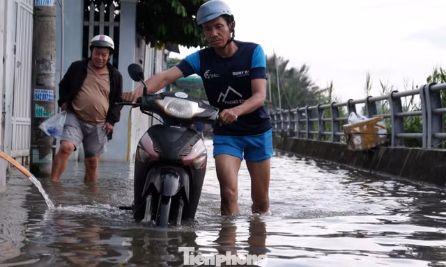 Triều cường vượt 1,7 m, khu dân cư TPHCM chìm trong nước