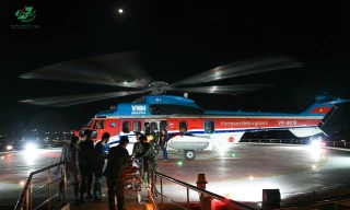 Trực thăng vượt biển trong đêm đưa bệnh nhân nguy kịch từ Trường Sa về đất liền