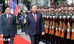 Lễ đón trọng thể Tổng Bí thư Tô Lâm và Phu nhân tại Vientiane