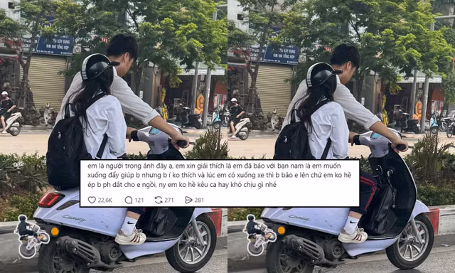 Đăng ảnh chê cô gái ngồi trên xe để bạn trai dắt bộ, người đăng nhận phản ứng ngược