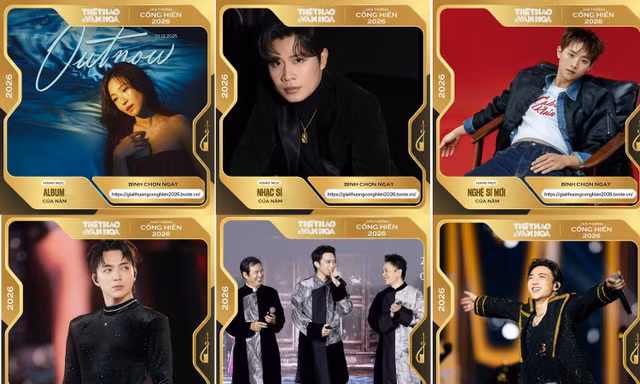 Cống Hiến 2026: CONGB dẫn đầu bình chọn Nghệ sĩ mới, hạng mục Album của năm gây sốc