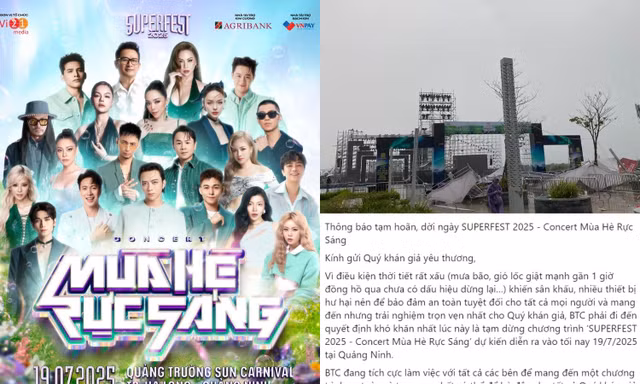 Concert có 21 Anh tài - Chị đẹp thông báo tạm hoãn trước giờ G vì mưa to gió lớn