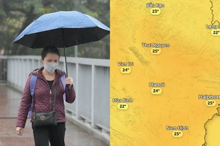 Không khí lạnh tăng cường gây mưa ở Hà Nội, nhiệt độ thay đổi thế nào?