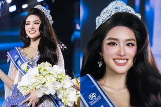 Nhan sắc Miss World Vietnam 2025 Phan Phương Oanh trong giây phút đăng quang