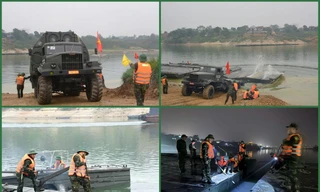 Thần tốc bắc cầu phao sông Lô, hàng trăm quân nhân được Đại tướng Phan Văn Giang ngợi khen