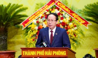 Ông Lê Tiến Châu - Bí thư Thành ủy Hải Phòng phát biểu khai mạc phiên làm việc thứ 3.