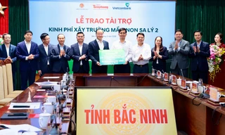 Trao tài trợ 10 tỷ đồng tặng tỉnh Bắc Ninh xây dựng trường Mầm non Sa Lý 2.