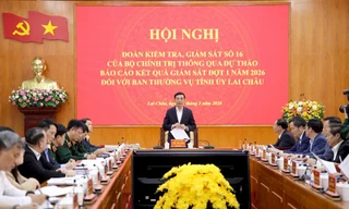 Đoàn Kiểm tra, giám sát số 16 của Bộ Chính trị do Đại tướng Phan Văn Giang, Ủy viên Bộ Chính trị, Bộ trưởng Bộ Quốc phòng làm Trưởng đoàn, tổ chức hội nghị thông qua dự thảo báo cáo kết quả kiểm tra, giám sát đợt 1 năm 2026 đối với Ban Thường vụ Tỉnh ủy Lai Châu.