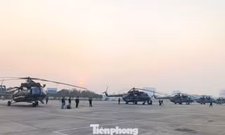 Quân đội triển khai 6 tổ bay trực thăng đảm bảo an ninh cho Đại hội Đảng toàn quốc