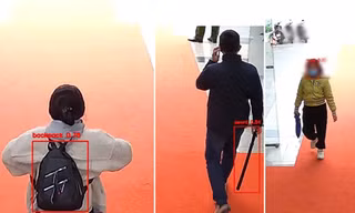 Hình ảnh camera AI nhận diện đặc điểm nhận dạng, hành vi của người tới phòng giao dịch ngân hàng.