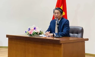 Đại sứ Nhật Bản tại Việt Nam Ito Naoki trong cuộc gặp báo chí sáng 19/9. (Ảnh: Thu Loan)