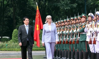 Chủ tịch nước Lương Cường chủ trì lễ đón Toàn quyền Úc