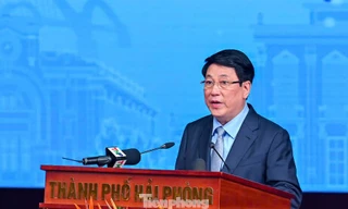 Chủ tịch nước Lương Cường phát biểu tại Hội nghị xúc tiến đầu tư thương mại TP Hải Phòng.