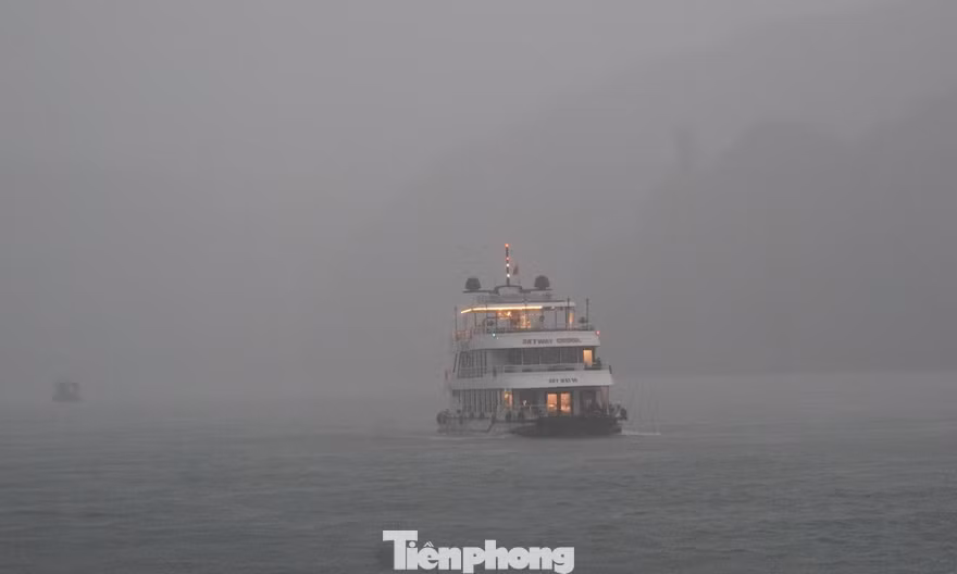 Mưa lớn ở vịnh Lan Hạ, Cát Bà, du khách xếp hàng chờ lên thuyền