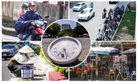 Người dân xoay xở, hàng quán vỉa hè 'đói' khách trong ngày Hà Nội nóng nhất cả nước