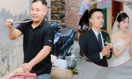 Nhà trai gánh 20kg thịt lợn, 1 buồng cau đi hỏi cưới cô gái Hà Nội gây sốt