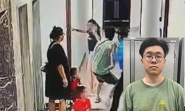 Tạm giữ hình sự đối tượng đánh người phụ nữ tại sảnh chung cư ở Hà Nội