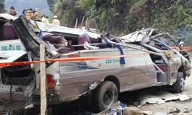 Hiện trường nơi xảy ra tai nạn là một đoạn dốc dài, khúc cua gắt.