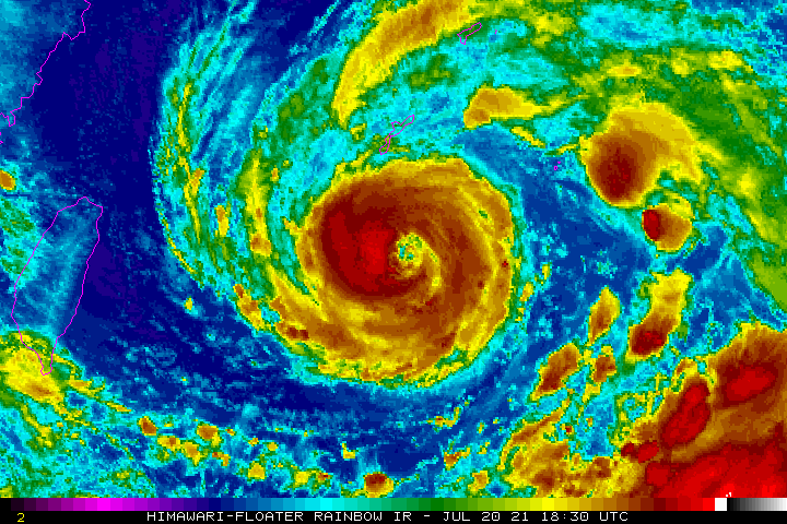 Hình ảnh bão In-fa. Ảnh: NOAA