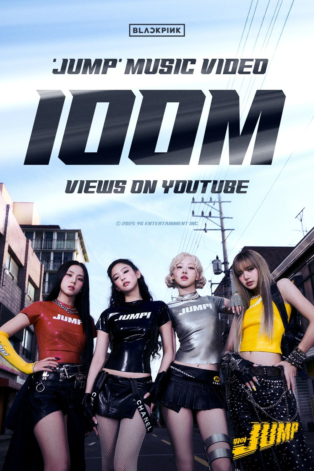 MV JUMP của BLACKPINK vượt mốc 100 triệu lượt xem trên Youtube tính đến ngày 26/7, trở thành video thứ 49 của nhóm đạt được cột mốc này. Sau khi phát hành, MV nhanh chóng trở thành "Video được xem nhiều nhất trên YouTube trong 24 giờ". Sau khi giữ vững vị trí quán quân trên bảng xếp hạng YouTube hằng ngày toàn cầu trong 8 ngày liên tiếp, với sự cuồng nhiệt, họ cũng thống trị các hạng mục "Bài hát phổ biến nhất" và "Video âm nhạc phổ biến nhất hằng tuần", một lần nữa khẳng định vị thế vững chắc của mình là "Nữ hoàng YouTube" không thể tranh cãi. cb15921f-03bd-4ade-aecc-c76542e17811.jpg