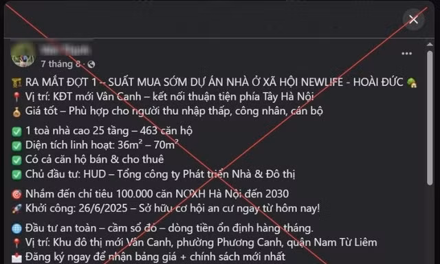 Hà Nội: Xử phạt 2 người đăng tin bán nhà ở xã hội trên Facebook