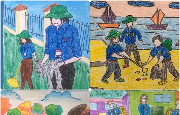 Nét vẽ thiếu nhi hồn nhiên, vui tươi 'Đoàn trong mắt em'