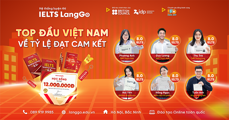Hệ thống luyện thi IELTS top đầu về tỷ lệ đạt cam kết.