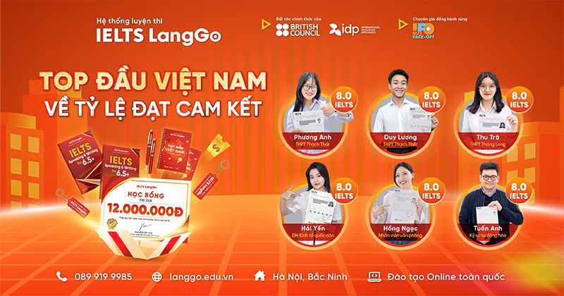 Hệ thống luyện thi IELTS top đầu về tỷ lệ đạt cam kết.