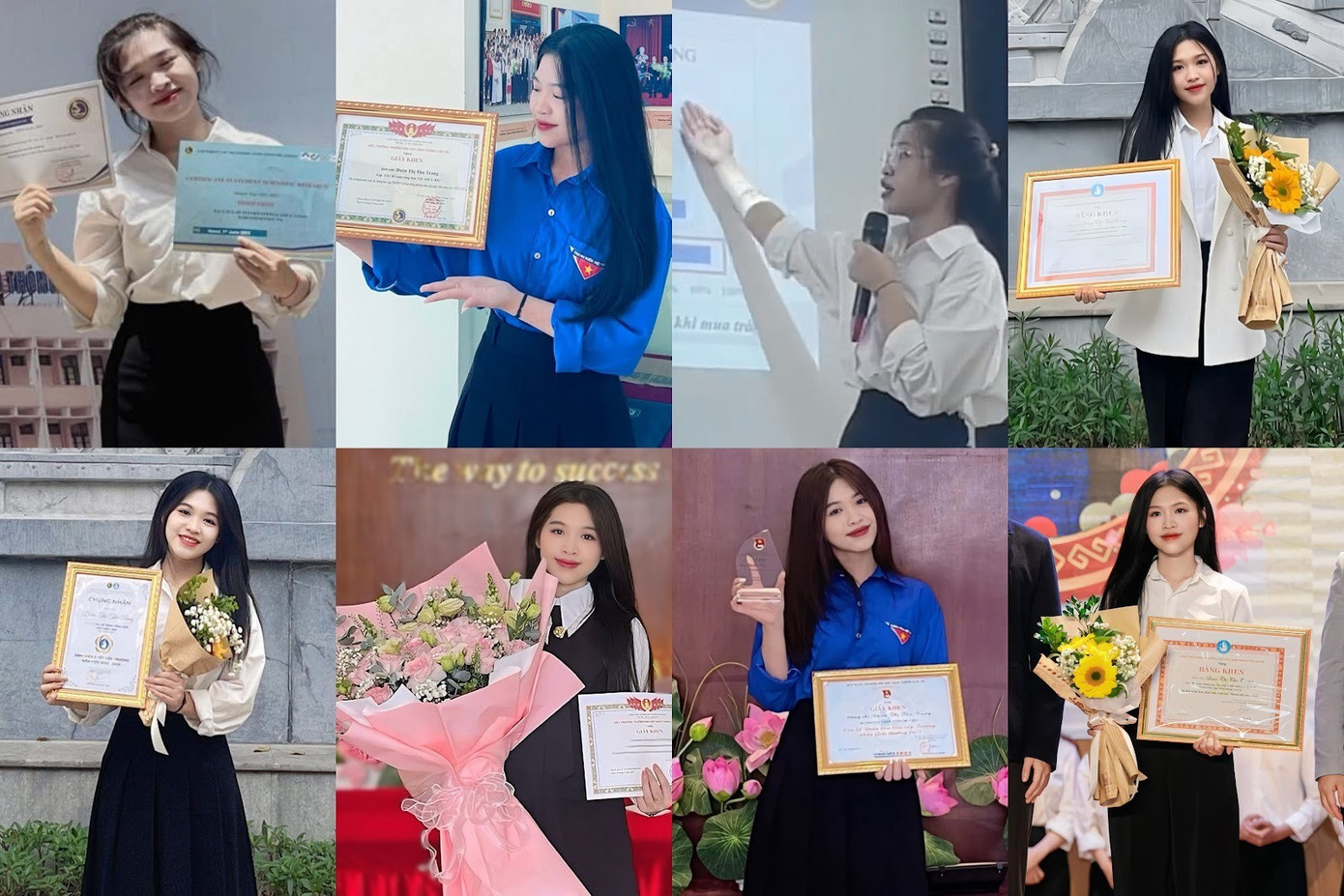 Đoàn Trang với nhiều bằng khen ghi nhận hành trình nỗ lực với một tinh thần không ngừng hoàn thiện của một sinh viên bản lĩnh.