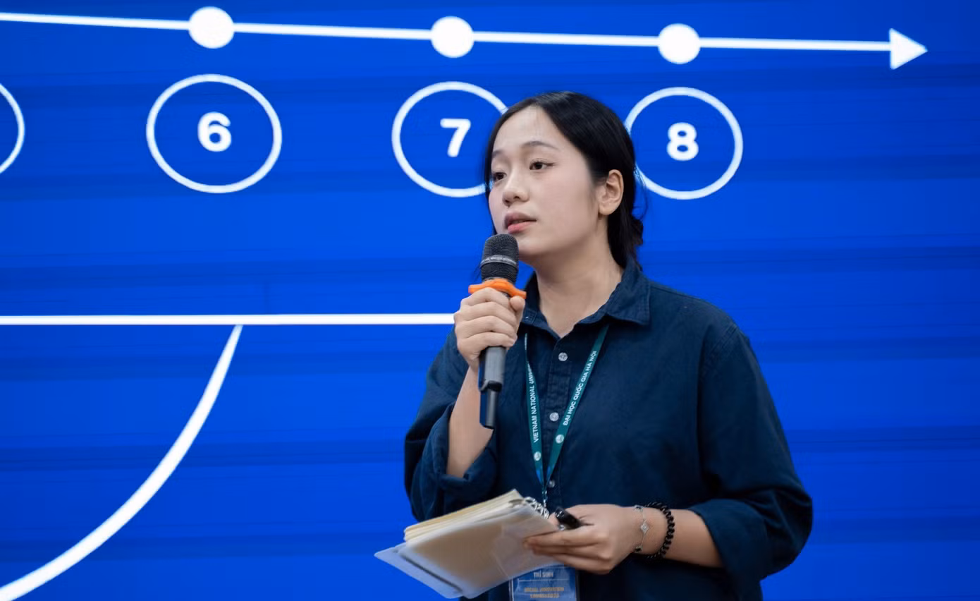 Trang chuẩn bị kỹ càng trước mỗi buổi thuyết trình cho cuộc thi nghiên cứu.
