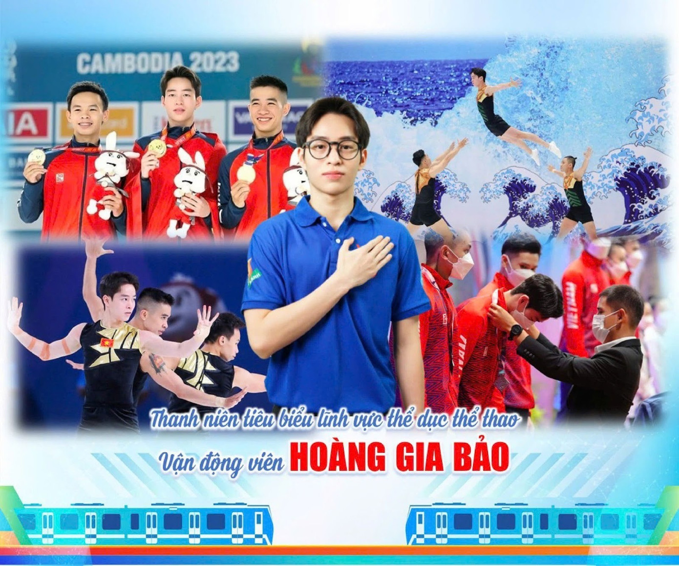 Gia Bảo được tuyên dương với các danh hiệu dành cho vận động viên và sinh viên tiêu biểu.