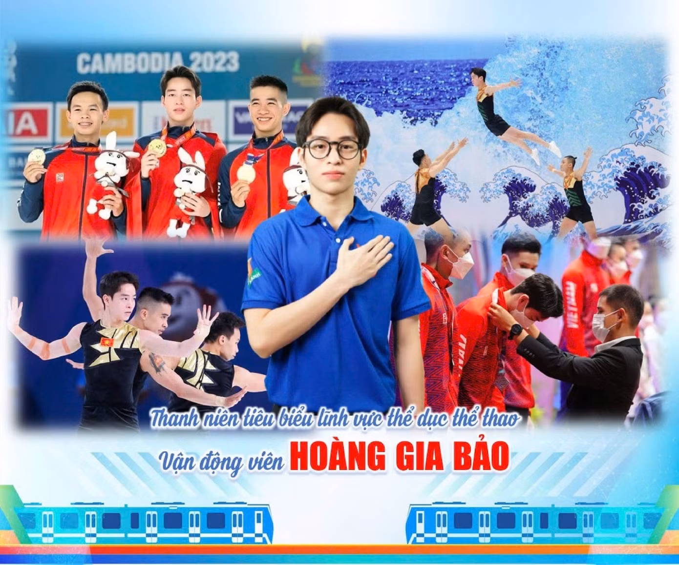 Gia Bảo được tuyên dương với các danh hiệu dành cho vận động viên và sinh viên tiêu biểu.