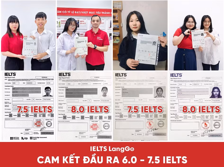 Những kết quả học viên đạt được khi học tại IELTS LangGo.