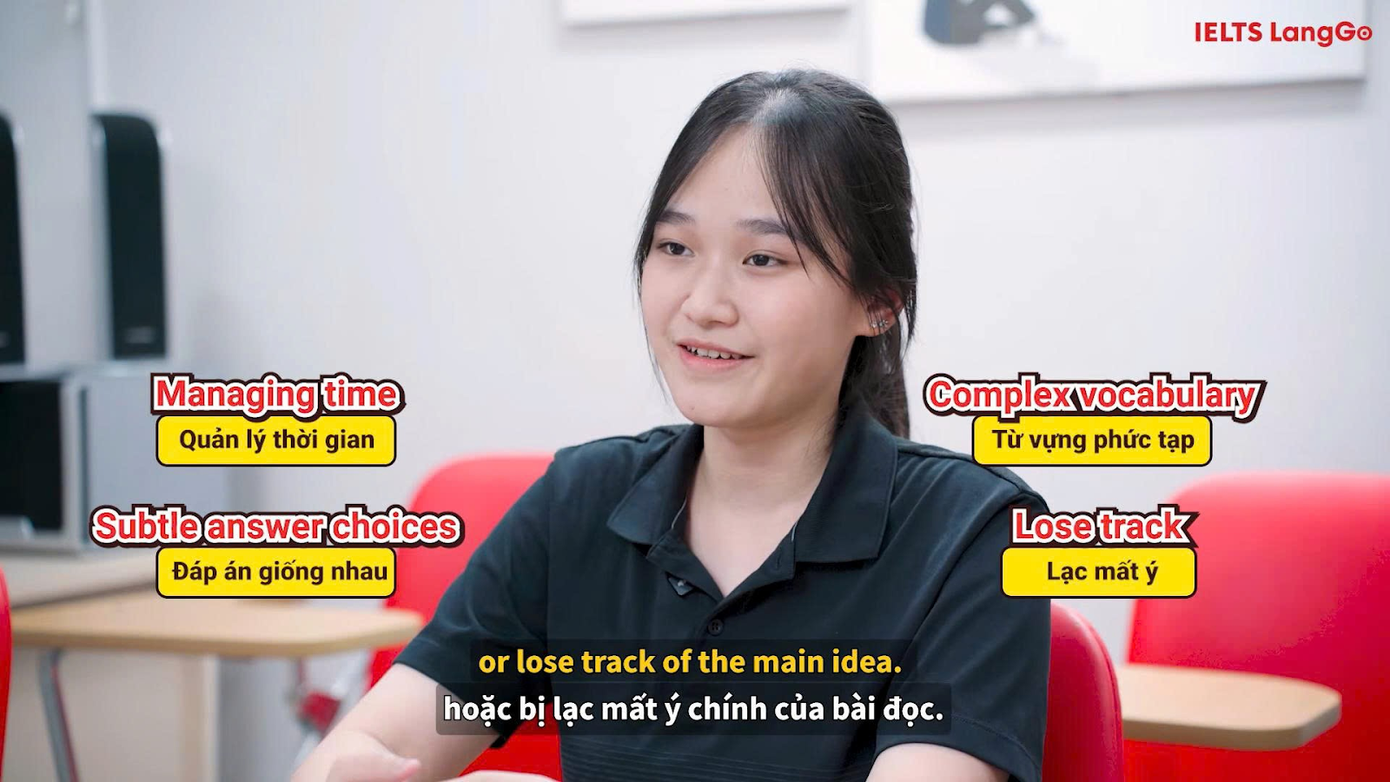 Những khó khăn khi học IELTS khiến Vân Khánh nản chí.