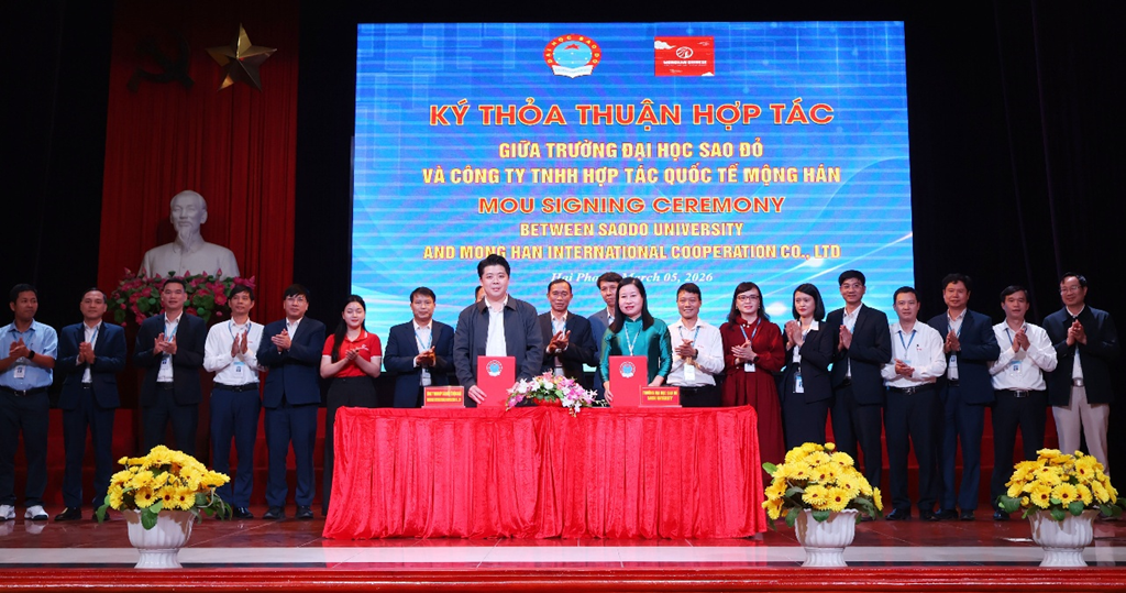 Nhà trường ký kết hợp tác với công ty TNHH Hợp tác quốc tế MONGHAN.