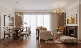 Thiết kế nội thất phong cách Âu Mỹ cho căn hộ 110m2 