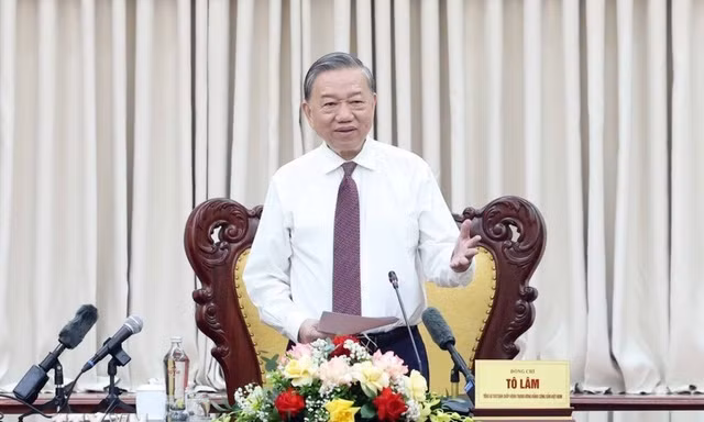 Tổng Bí thư Tô Lâm phát biểu chỉ đạo. (Ảnh: Thống Nhất/TTXVN)