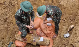 Phát hiện bom 'khủng' còn nguyên đầu nổ khi cải tạo vườn 