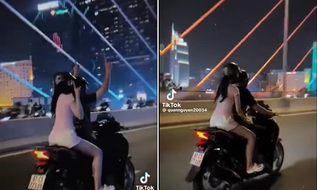 Công an vào cuộc vụ cưỡi SH thả hai tay gây nguy hiểm trên đường phố 