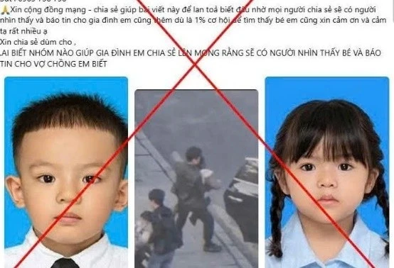 Thông tin '2 trẻ em bị bắt cóc ở khu vực Times City' là sai sự thật