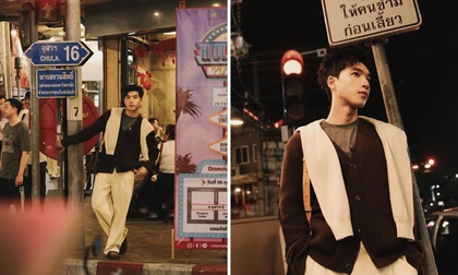 HIEUTHUHAI gây sốt với visual "chất liệu bạn trai" tại đường phố Bangkok
