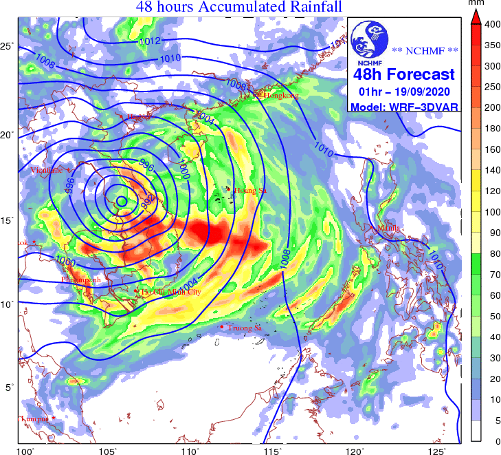 Dự báo mưa lớn tiếp tục sau khi bão số 5 đổ bộ. 