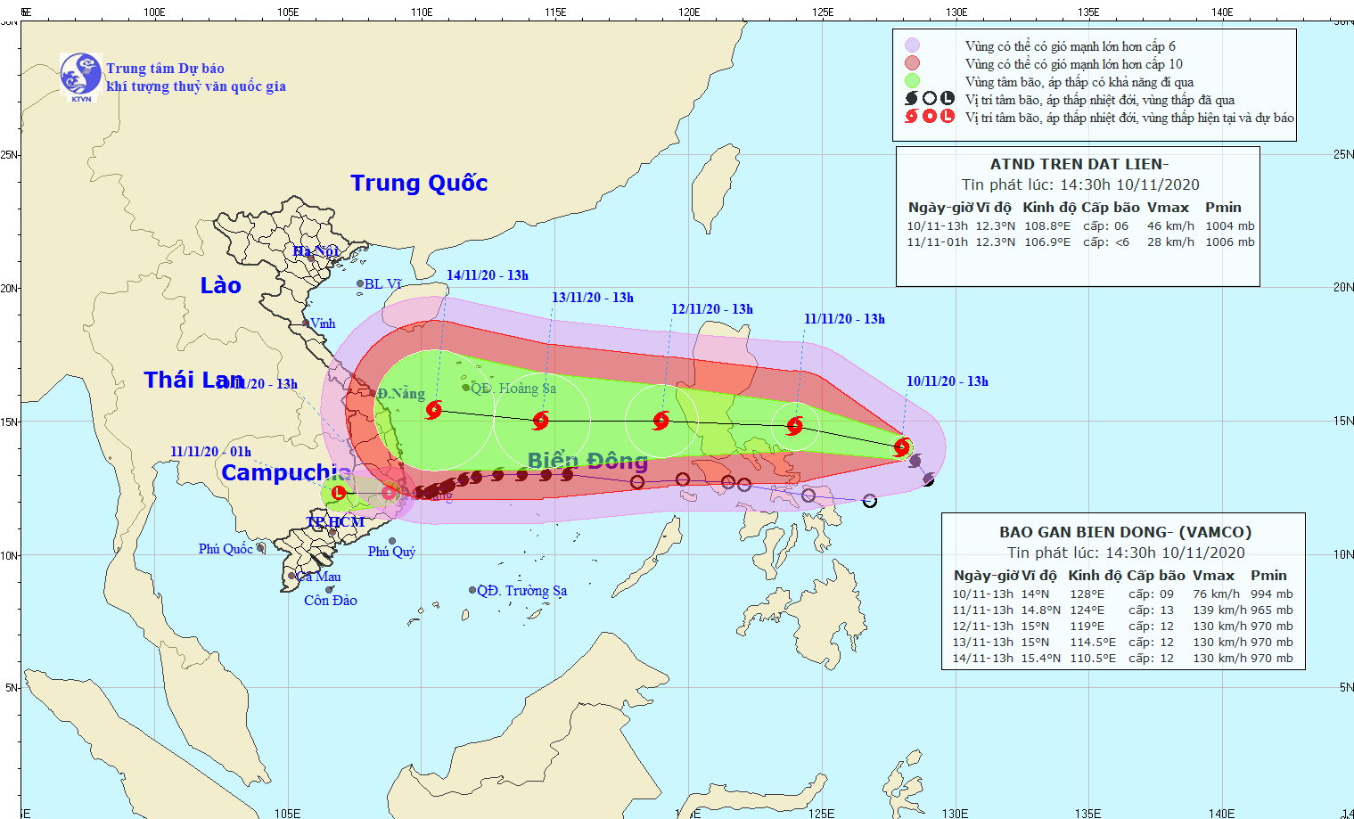 Bão số 13 dự báo di chuyển nhanh, cường độ rất mạnh.