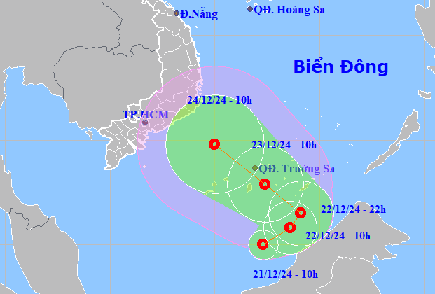 Dự báo đường đi của áp thấp nhiệt đới. Dự báo đường đi của áp thấp nhiệt đới.