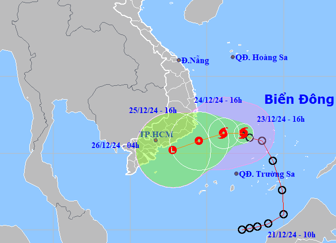 Dự báo mới nhất về đường đi của bão số 10. Dự báo mới nhất về đường đi của bão số 10.
