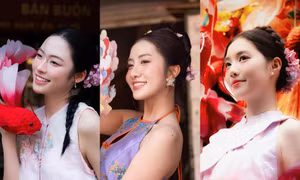 Hoa hậu Hà Trúc Linh, Á hậu Châu Anh - Vân Nhi rực rỡ trong bộ ảnh đón Trung Thu