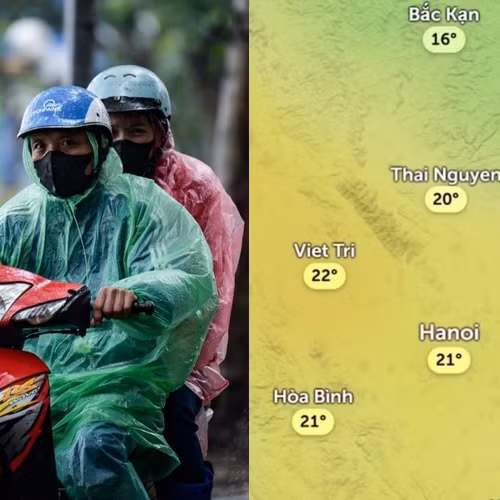 Dự báo Hà Nội vừa mưa vừa lạnh trong sáng 29/4, nhiệt độ chỉ 22 độ C