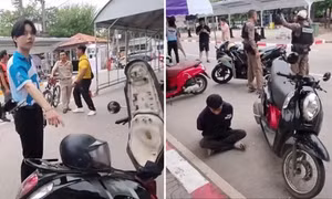 Đang ăn thì nhìn thấy kẻ trộm đi xe máy của mình, sinh viên đuổi theo bắt được
