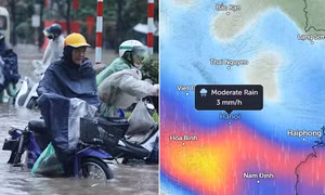 Dự báo hoàn lưu bão số 5 Kajiki gây mưa đến bao giờ, hôm nào Hà Nội hết mưa?