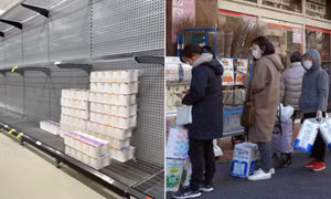 Lo thiếu giấy vệ sinh do căng thẳng ở Trung Đông, người Nhật đổ xô đi mua gom